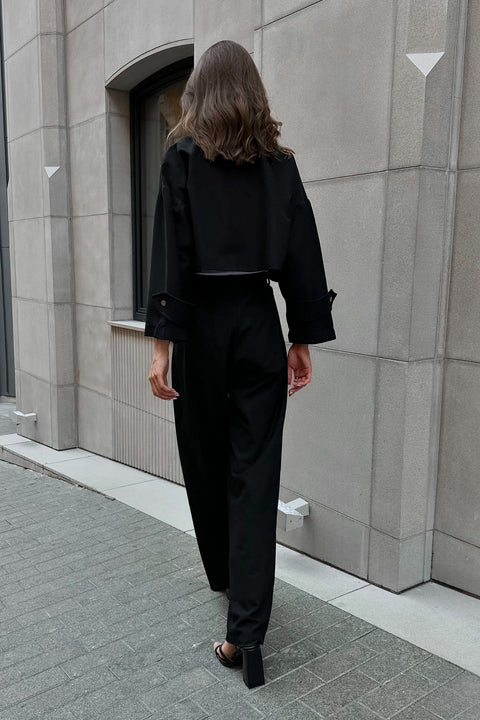 Designer Black Jacket Made From Stretch Denim