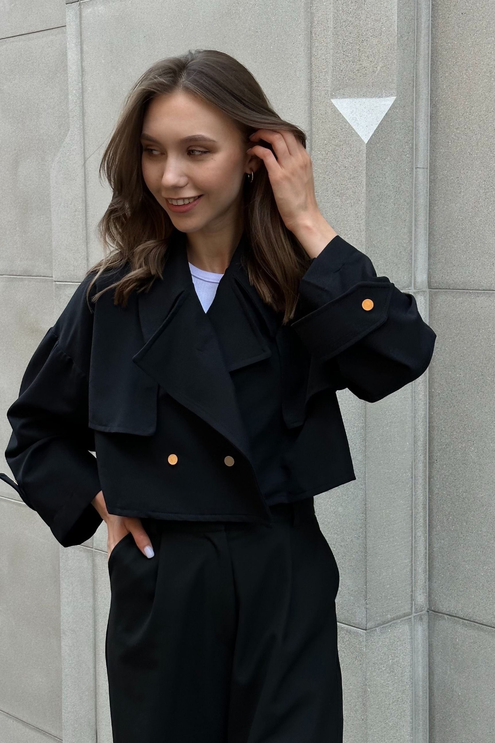 Designer Black Jacket Made From Stretch Denim