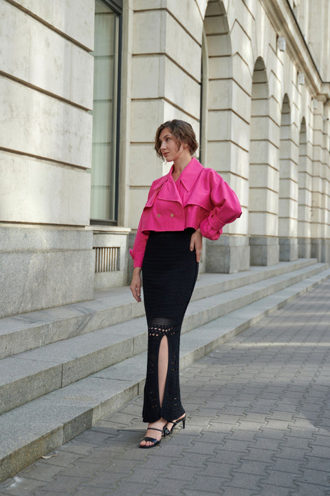 Designer Pink Jacket Made From Stretch Denim