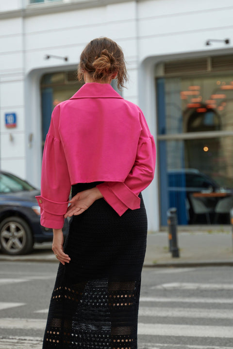 Designer Pink Jacket Made From Stretch Denim