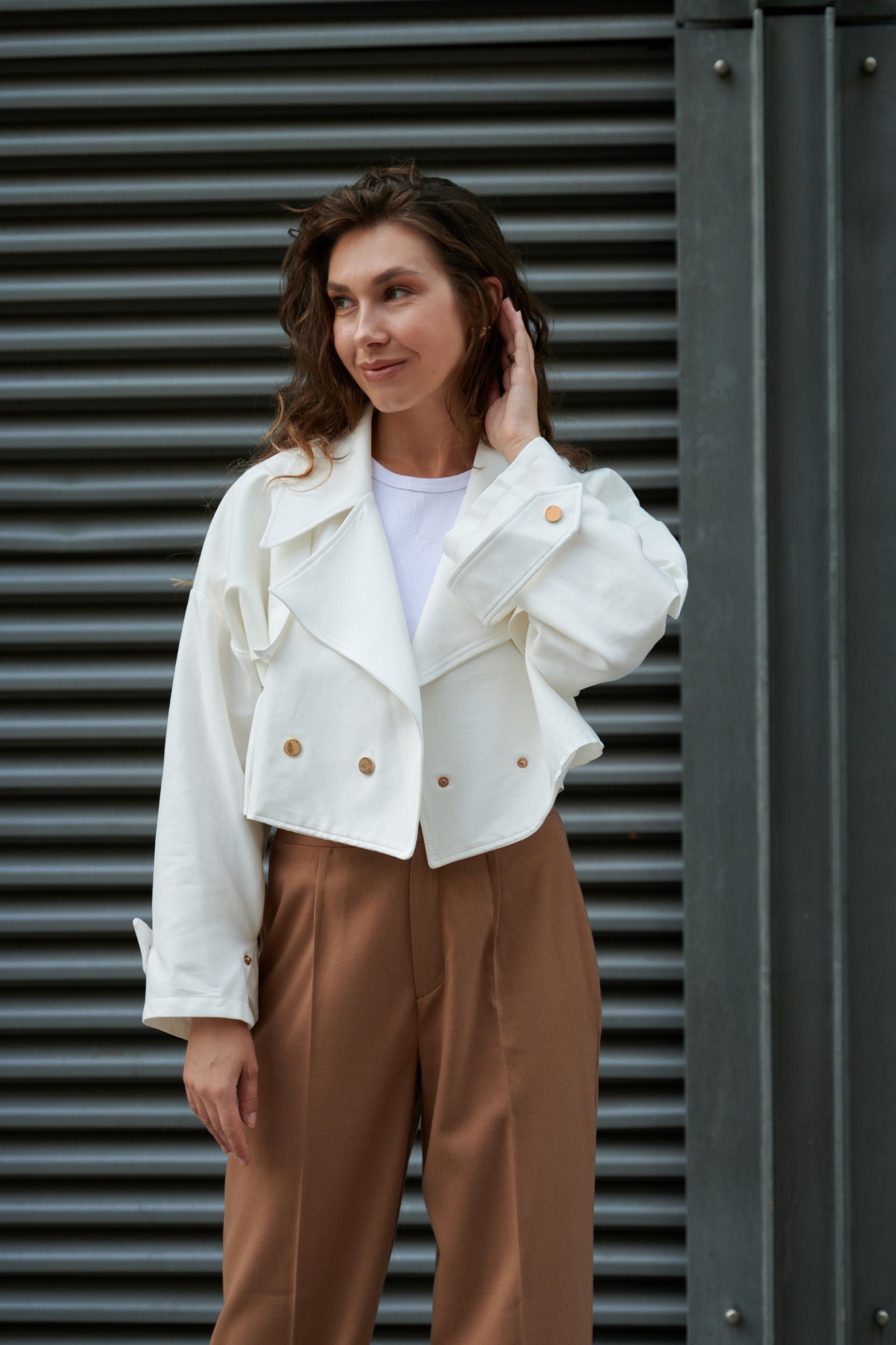 Designer White Jacket Made From Stretch Denim