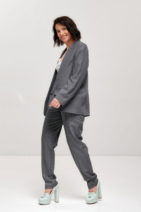 Formal Suit for Women, Open Front Blazer & Pants Suit, Business Suit without Buttons